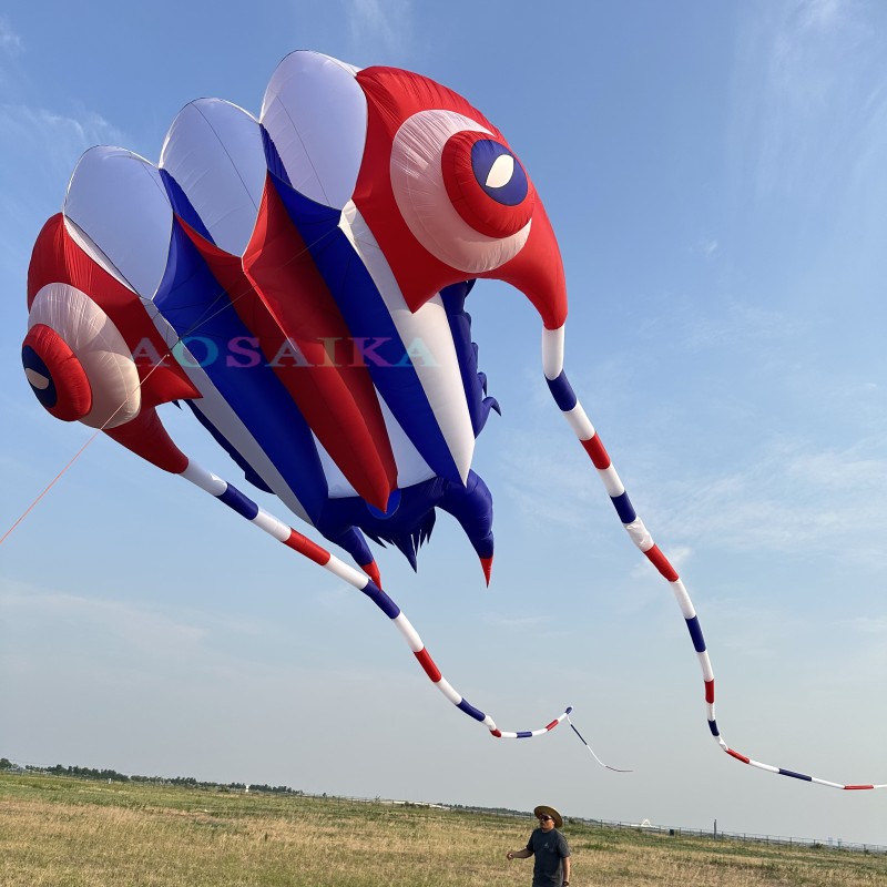 New Arrival Soft Inflatable 108sqm Trilobite Kite 40d Nylon Ripstop For Adults High Quality Colorful Animal Show Kites 