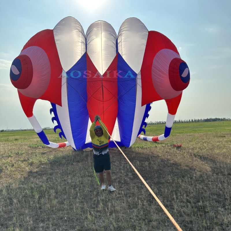 New Arrival Soft Inflatable 108sqm Trilobite Kite 40d Nylon Ripstop For Adults High Quality Colorful Animal Show Kites 