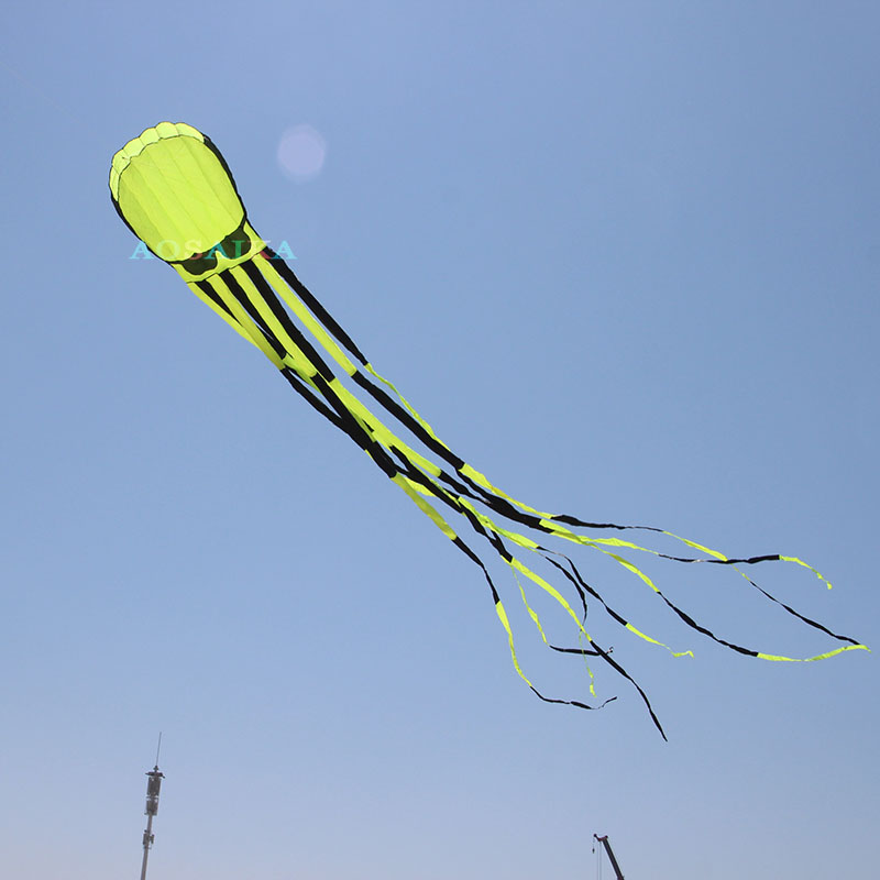 New Arrival Soft Inflatable 10M Octopus With Glasses Kite Polyester cloth Adults High Quality Colorful Animal Show Kites 