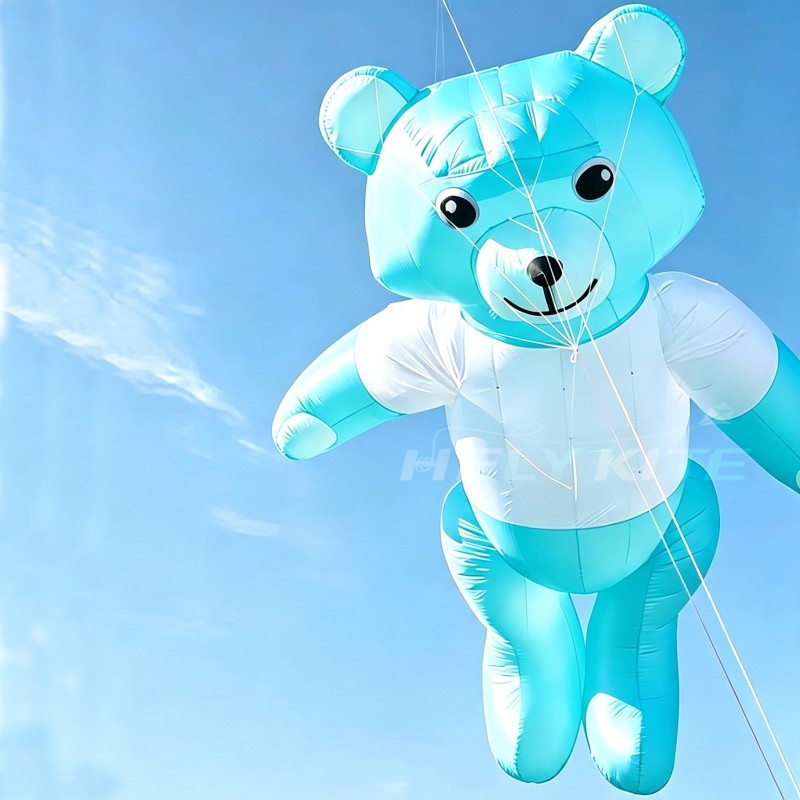 12m Bear Kite Pendant 40d Ripstop Nylon For Adults High Quality Colorful Show Kites 