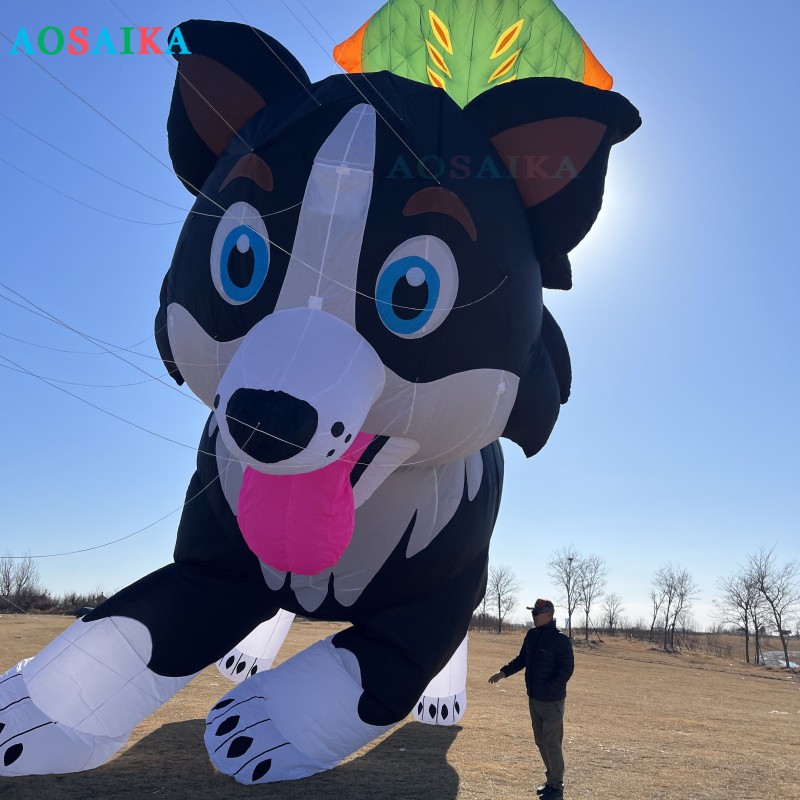 12M Border collie Sheep dog kite Pendant 40d Ripstop Nylon For Adults High Quality Colorful Show Kite