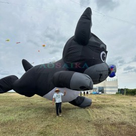 New Arrival Soft Inflatable 12M Dog Kite Pendant 40d Ripstop Nylon For Adults High Quality Colorful Animal Show Kites 