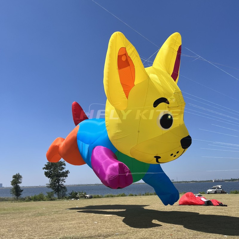 10m dog kite pendant 40d ripstop nylon For Adults High Quality Colorful Animal Show Kites 