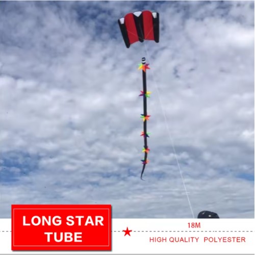 new arrival 18m kite Long star tube windsock kite tail