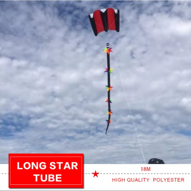 new arrival 18m kite Long star tube windsock kite tail 