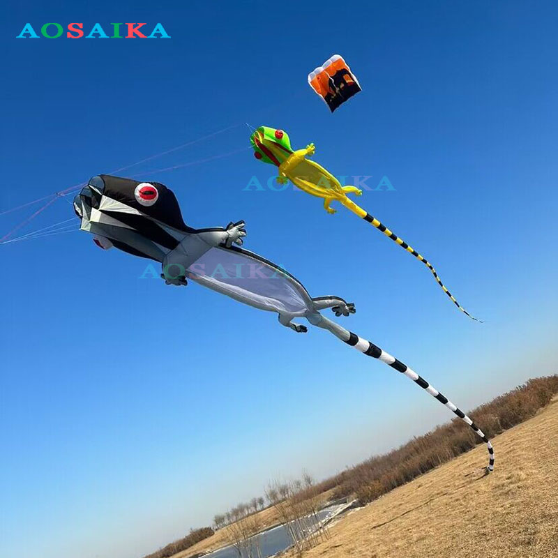 New Arrival Soft Inflatable 20M Gecko Kite Pendant 40d Nylon Ripstop Adults High Quality Colorful Animal Show Kites