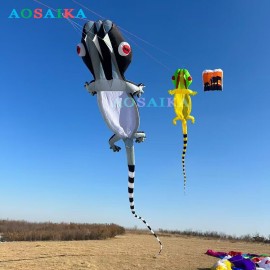 New Arrival Soft Inflatable 20M Gecko Kite Pendant 40d Nylon Ripstop Adults High Quality Colorful Animal Show Kites 