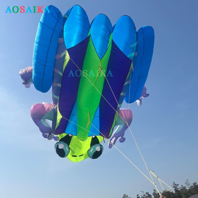 New Arrival Soft Inflatable 20Sqm Frog Kite 40d Ripstop Nylon For Adults High Quality Colorful Show Animal Kites 