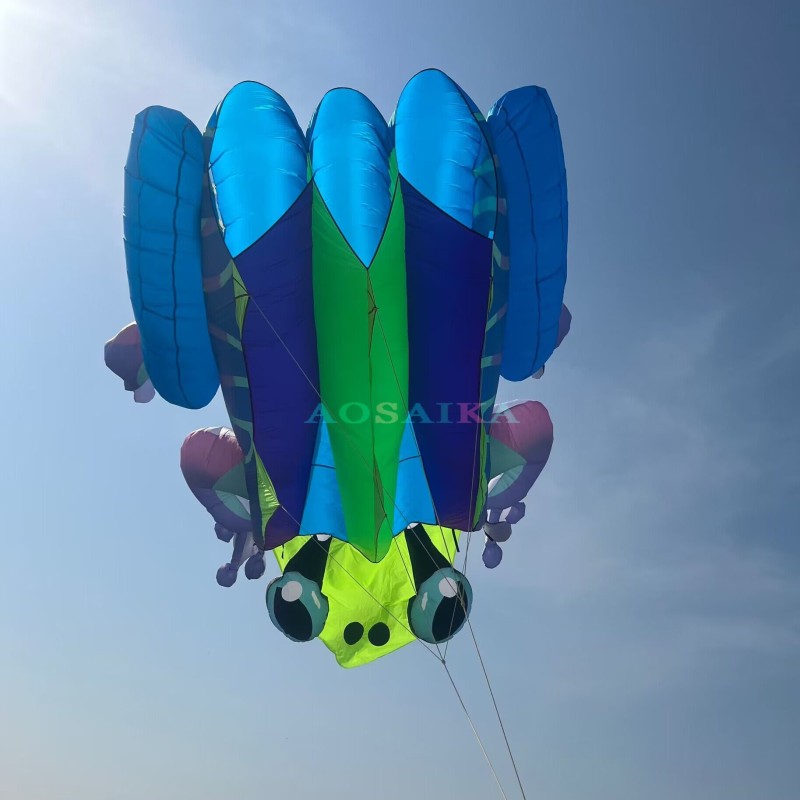New Arrival Soft Inflatable 20Sqm Frog Kite 40d Ripstop Nylon For Adults High Quality Colorful Show Animal Kites 