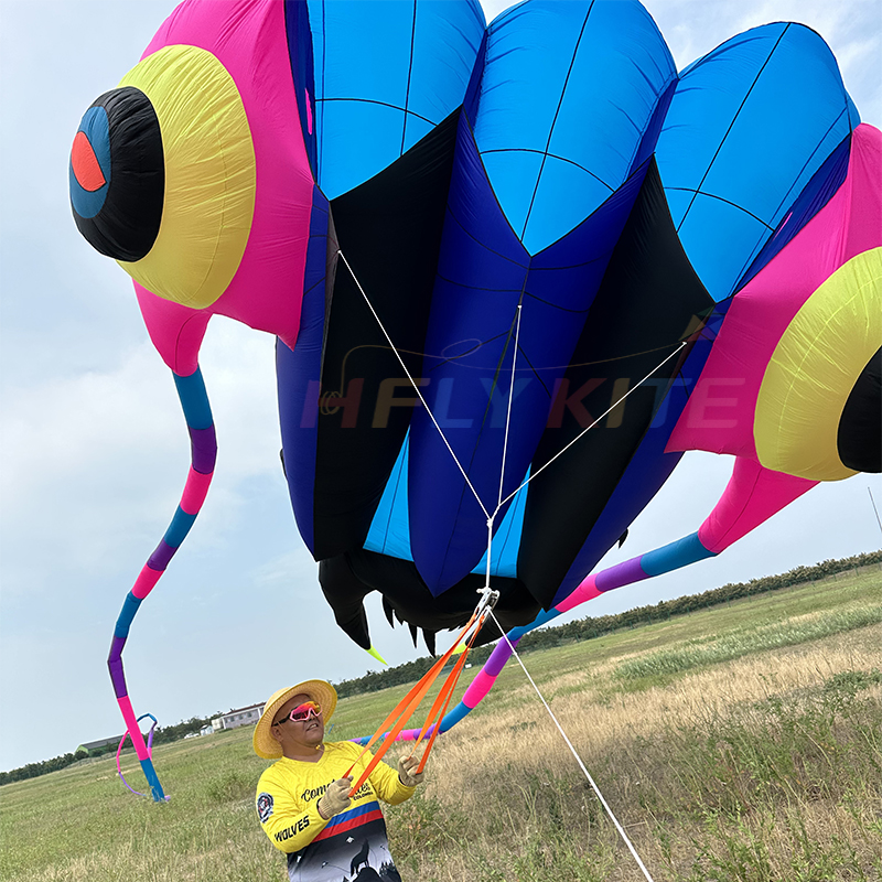 New Arrival Soft Inflatable 79sqm Trilobite Kite 40d Ripstop Nylon For Adults High Quality Colorful Animal Show Kites 