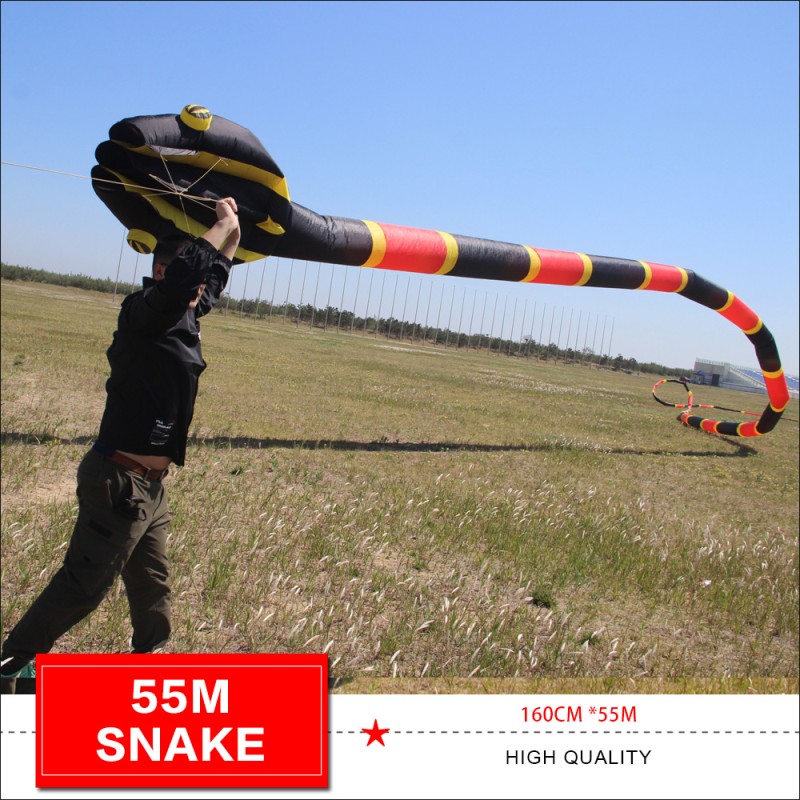 55M snake kite for audlts large big outdoor fun toys animal kites 