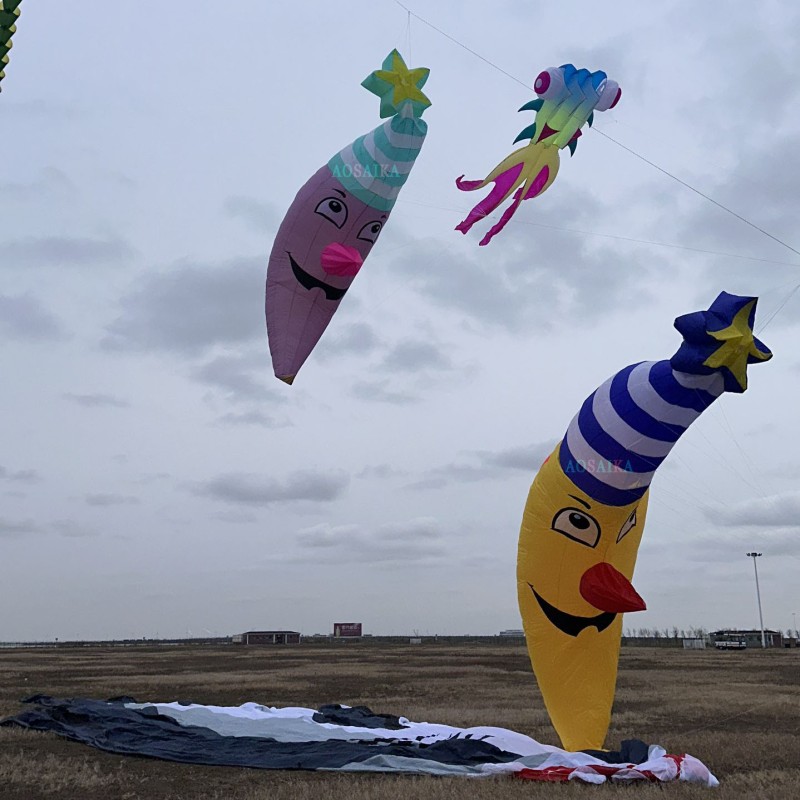 New Arrival Soft Inflatableb 8M moon kite pendant 40d Ripstop Nylon For Adults High Quality ColorfulShow Kite 