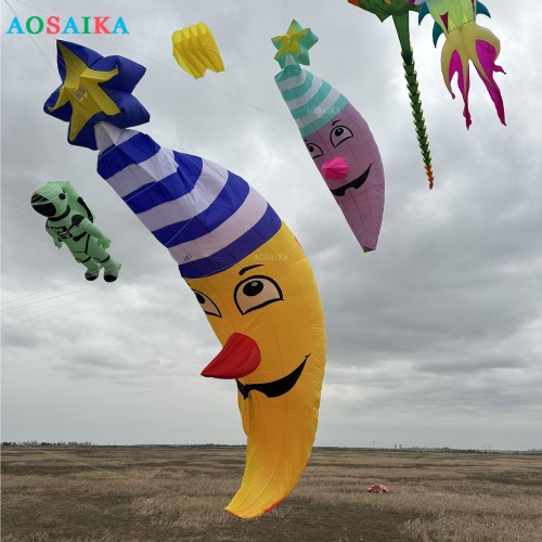 New Arrival Soft Inflatableb 8M moon kite pendant 40d Ripstop Nylon For Adults High Quality ColorfulShow Kite