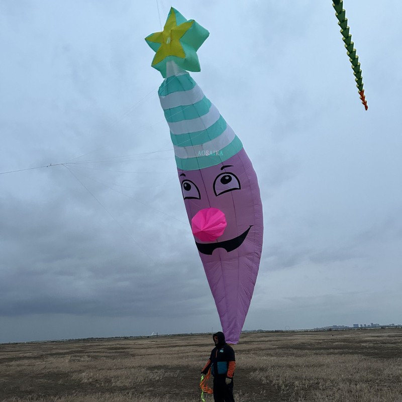 New Arrival Soft Inflatableb 8M moon kite pendant 40d Ripstop Nylon For Adults High Quality ColorfulShow Kite 