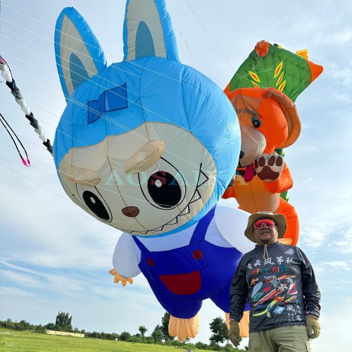 3.5m LABUBU kite pendant 40d ripstop nylon For Adults High Quality Colorful Show Kites