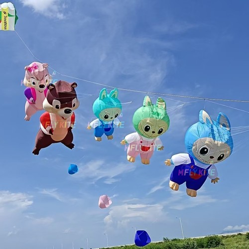3.5m LABUBU kite pendant 40d ripstop nylon For Adults High Quality Colorful Show Kites