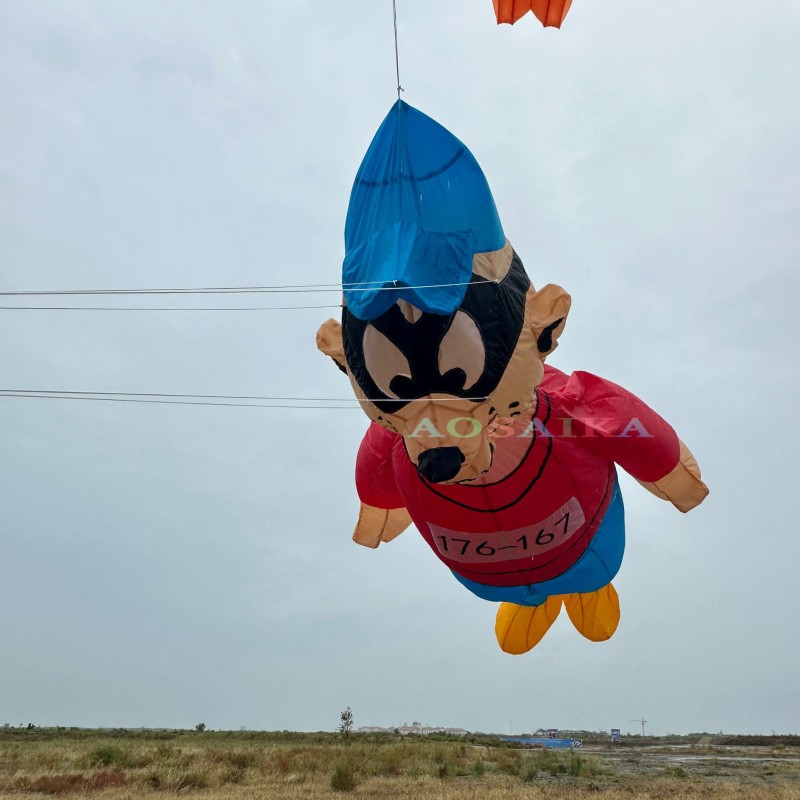 New Arrival 3.2m Panzer Knackers Kite pendant 40d Ripstop Nylon For Adults High Quality Colorful Animal Show Kites 