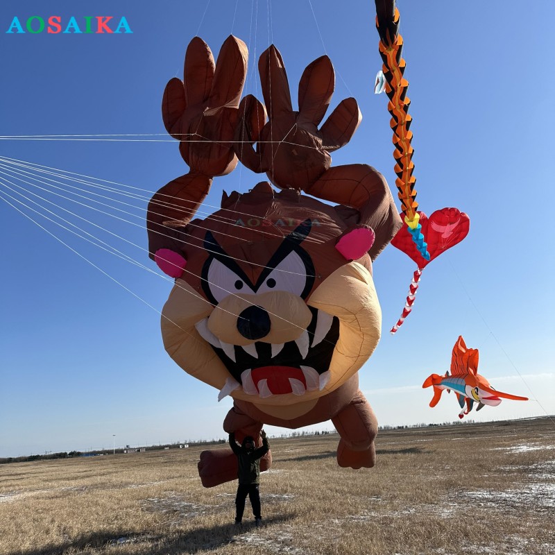 12m Taz-z kite 40d ripstop nylon For Adults High Quality Colorful Show Kite