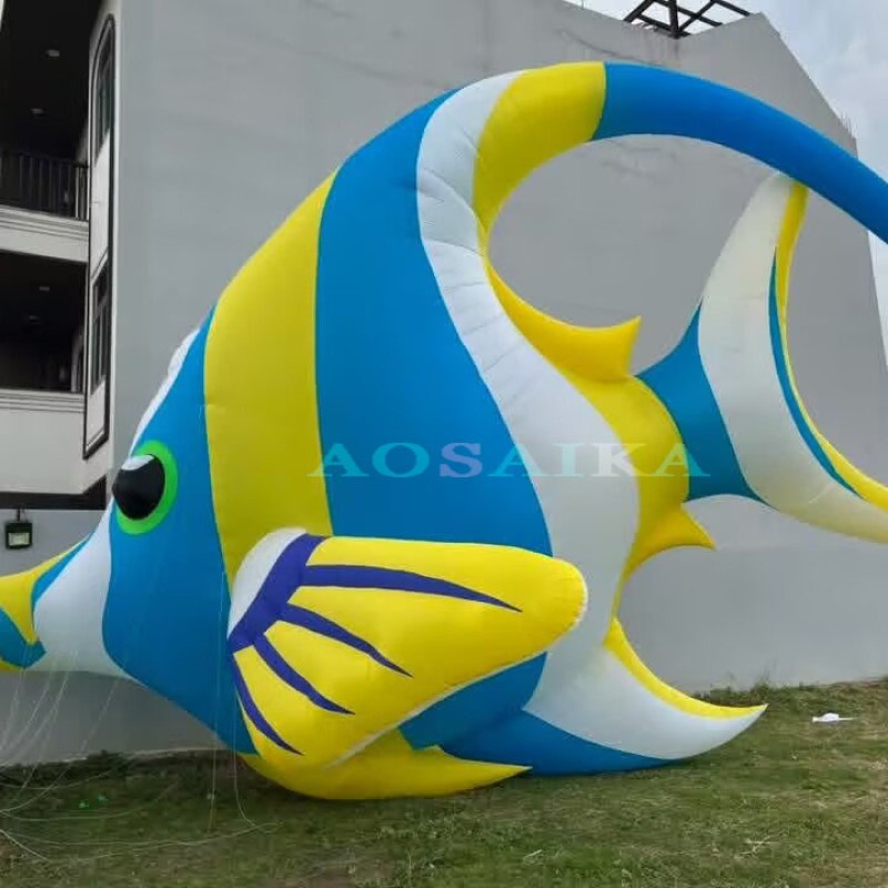 New Arrival Soft Inflatable 8m/14m/21m Zanclus cornutuskite pendant 40d Ripstop Nylon 