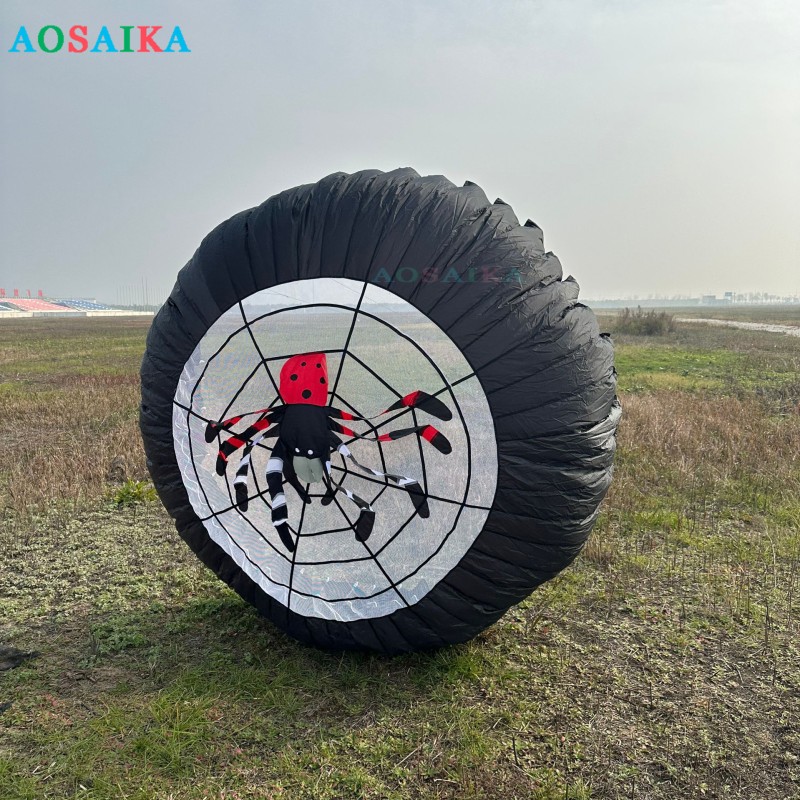 Soft Inflatable 2.7M Spider bowl kite 40d ripstop nylon