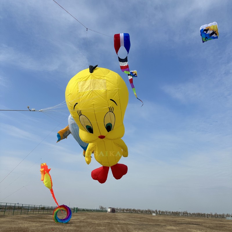 3.5m Tweety kite Pendant 40d Ripstop Nylon For Adults High Quality Colorful Show Kite 