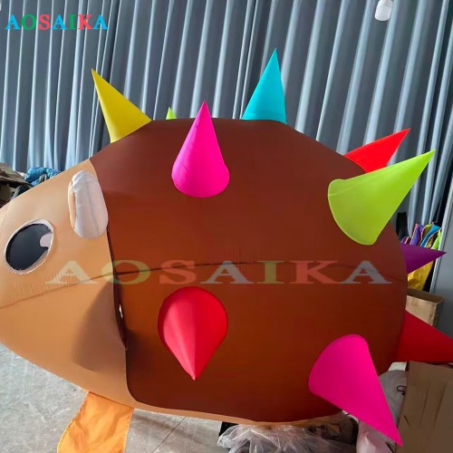 2M Hedgehog Kite Pendant 40d Ripstop Nylon For Adults High Quality Show Kites