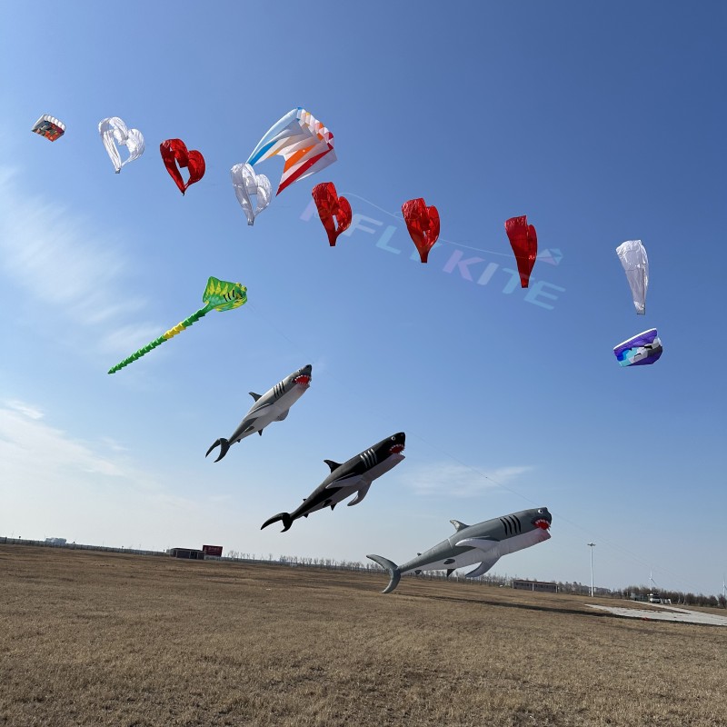 120cm double heart kite pendant 40d ripstop nylon 