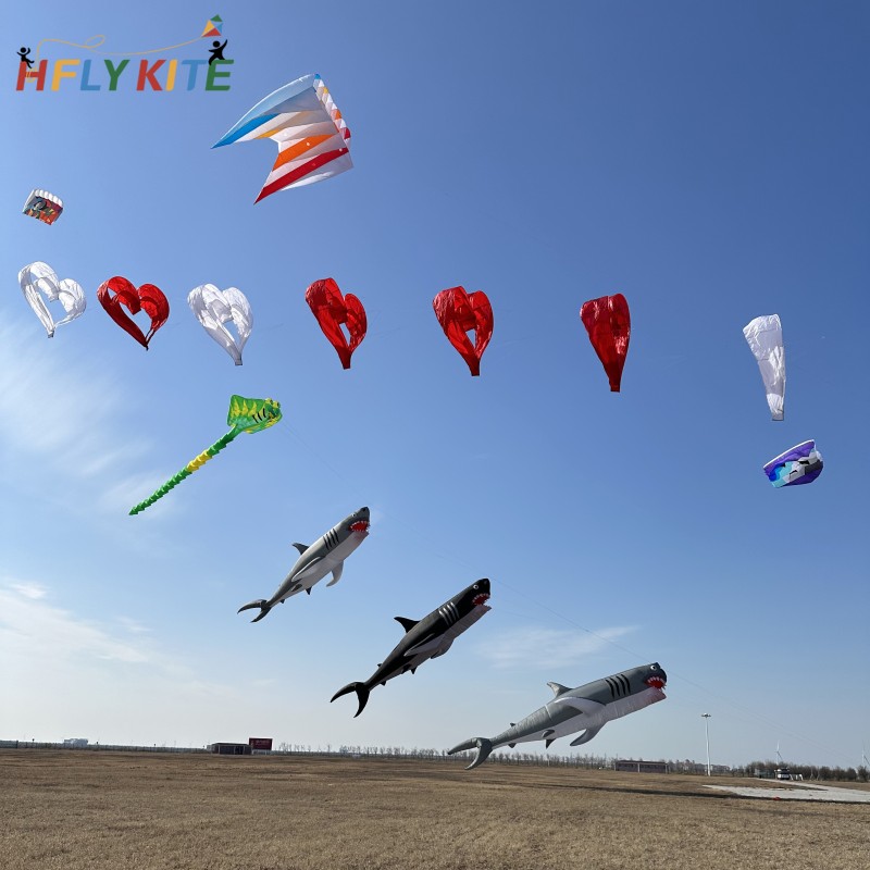 120cm double heart kite pendant 40d ripstop nylon 