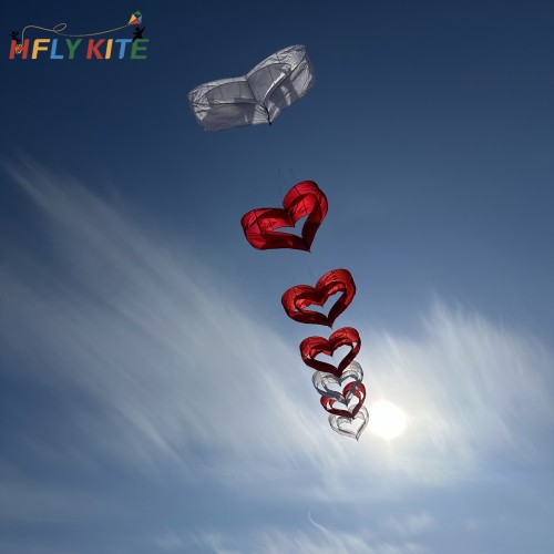 120cm double heart kite pendant 40d ripstop nylon