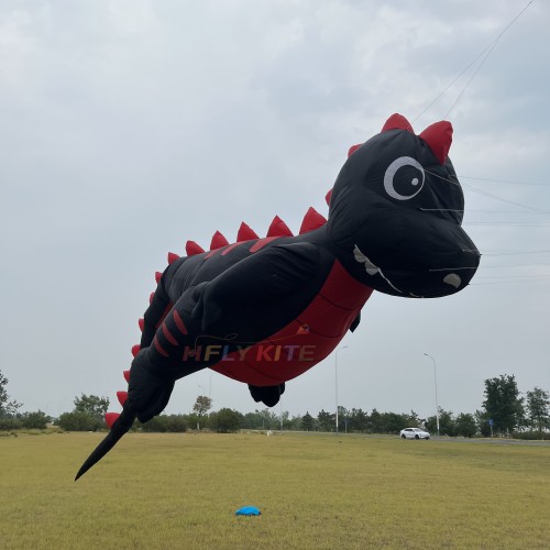 New Arrival Soft Inflatable 8M Dinosaur Kite Pendant 40d Nylon Ripstop Adults High Quality Colorful Animal Show Kites