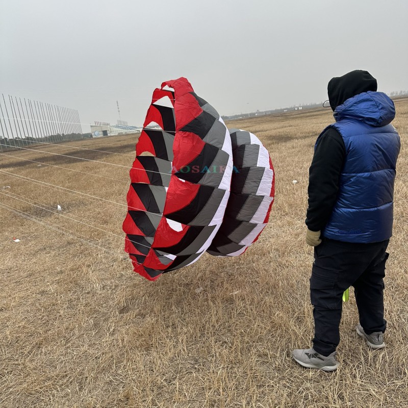 A 1.7meter-diameter turbine kite 40d ripstop nylon 