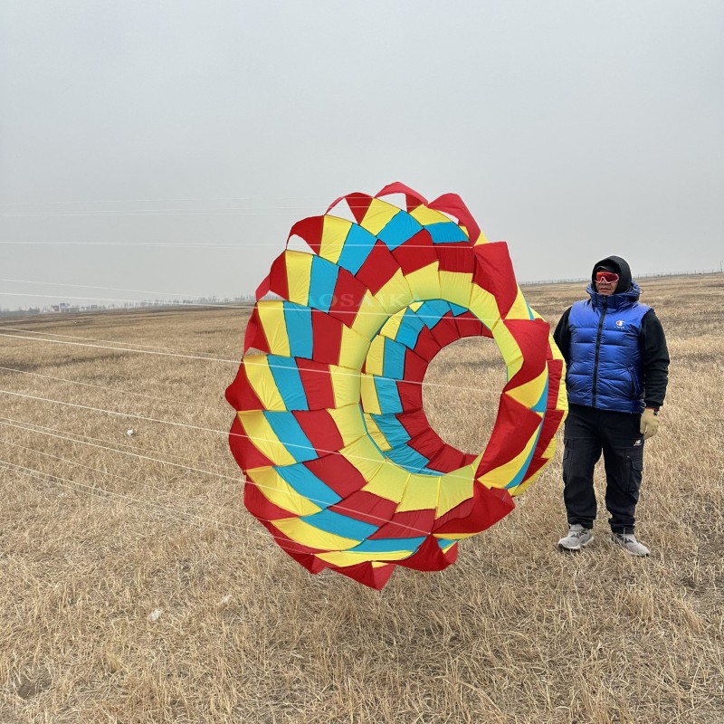 A 1.7meter-diameter turbine kite 40d ripstop nylon 