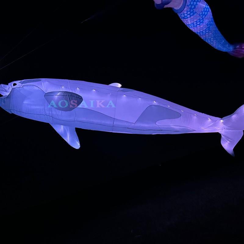 New Arrival Soft InflatableNew Arrival Soft Inflatable 10M LED Killer whale Kite Pendant 40d Ripstop Nylon For Adults High Quality Colorful Animal Show KitesPendant 40d Ripstop Nylon For Adults High Quality Colorful Animal Show Kites 
