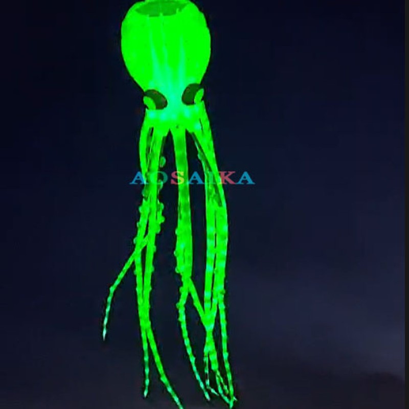 New Arrival Soft Inflatable 20M LED Octopus Kite Pendant 40d Ripstop Nylon For Adults High Quality Colorful Animal Show Kites 