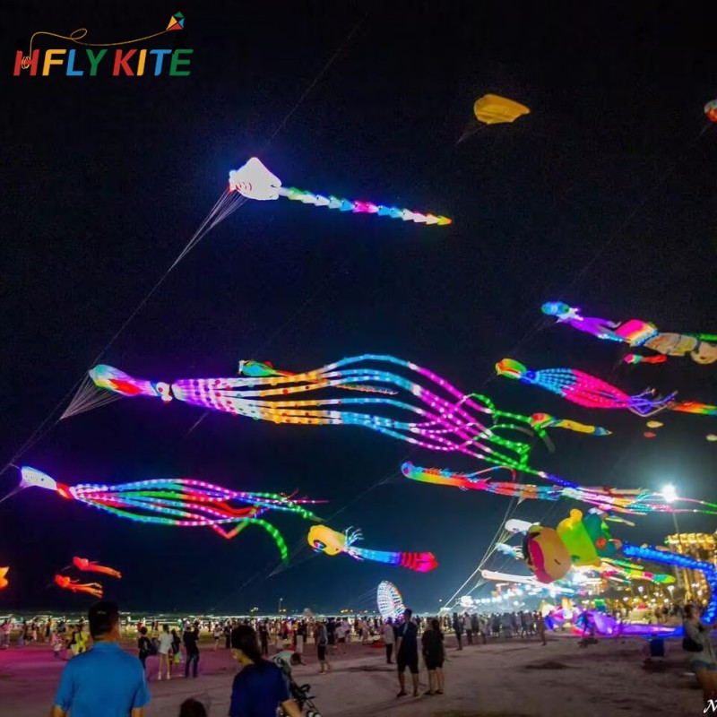 35M led squid kite pendant 40d ripstop nylon