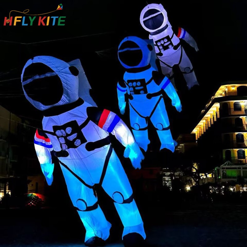 6M night-lighted astronaut kite pendant 40d ripstop nylon