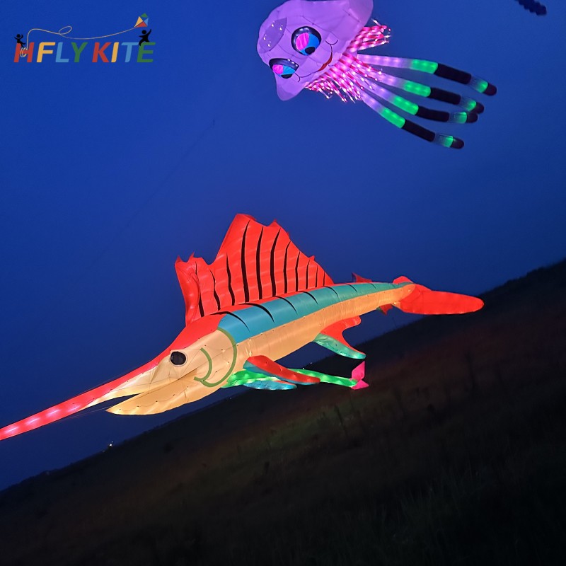 17M nightlight swordfish kite pendant 40d ripstop nylon 