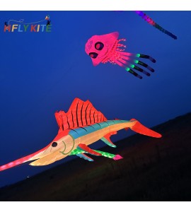 17M nightlight swordfish kite pendant 40d ripstop nylon
