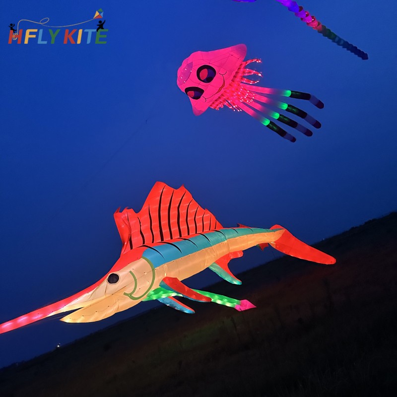 17M nightlight swordfish kite pendant 40d ripstop nylon