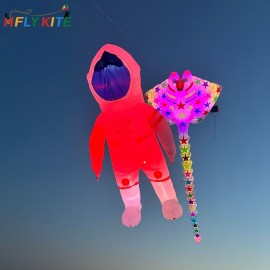4M night-lighted astronaut kite pendant 40d ripstop nylon 