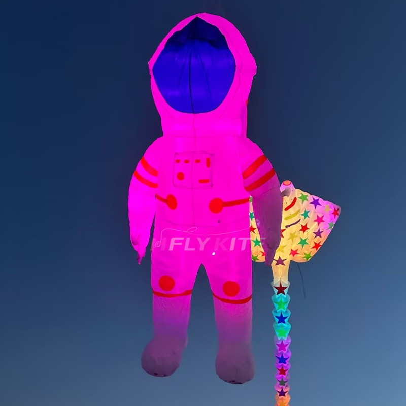 4M night-lighted astronaut kite pendant 40d ripstop nylon 