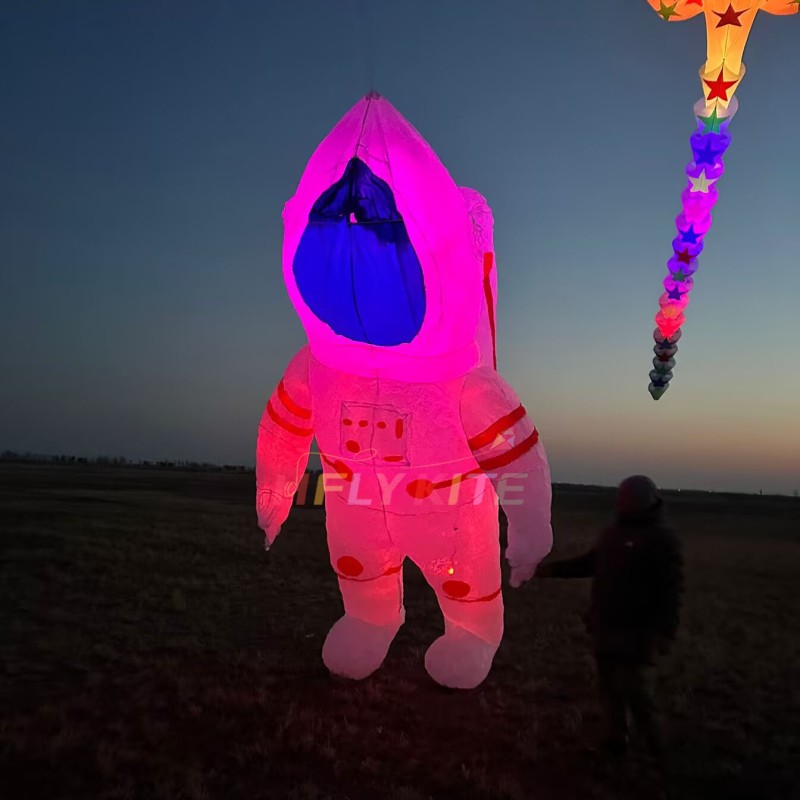 4M night-lighted astronaut kite pendant 40d ripstop nylon 
