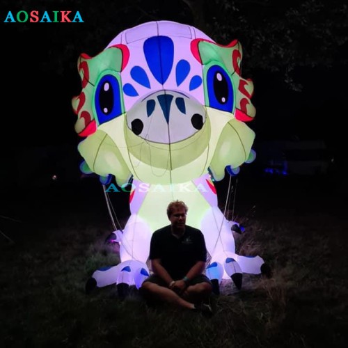 5m LED Dragon Kite Pendant 40d Ripstop Nylon For Adults High Quality Colorful Animal Show Kites