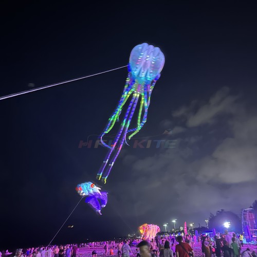 18M Led jellyfish kite 40d ripstop nylon