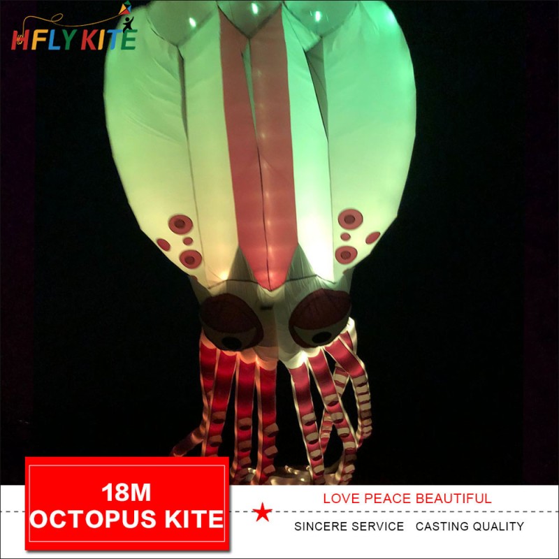 18M octopus LED kite pendant 40d ripstop nylon 