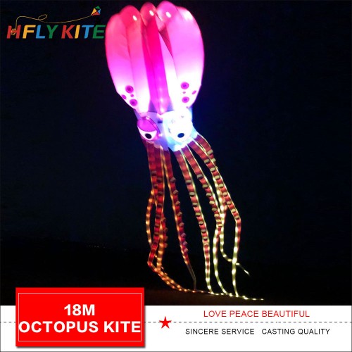 18M octopus LED kite pendant 40d ripstop nylon 18M octopus LED kite pendant 40d ripstop nylon
