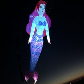 10M LED Mermaid Kite Pendant 40d Ripstop Nylon For Adults High Quality Colorful Animal Show Kites 