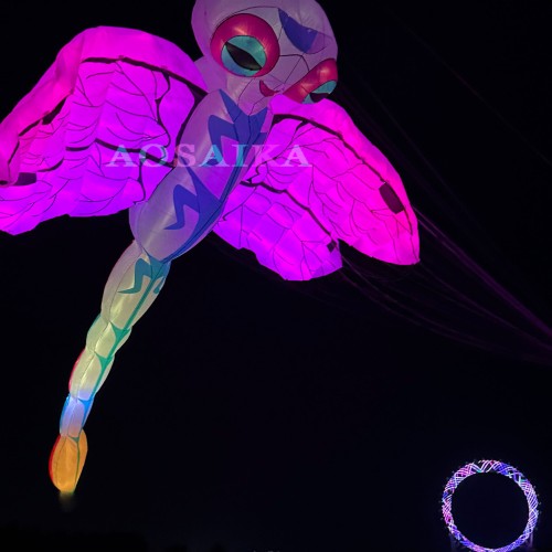 9M/22M Nightlight Dragonfly Kite Pendant 40d Ripstop Nylon For Adults High Quality Colorful Animal Show Kite