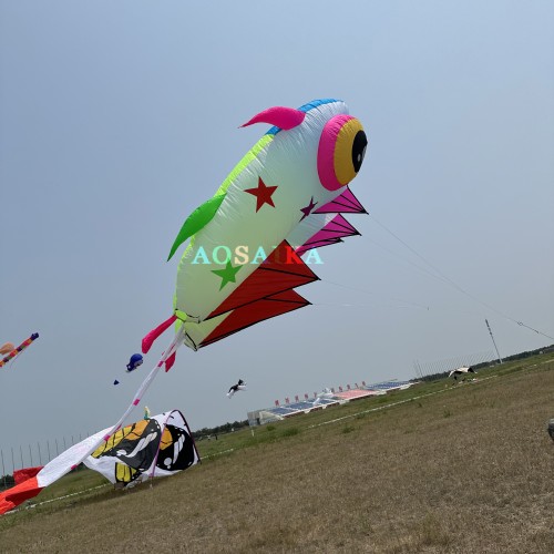 13sqm LED Tadpole Kite 40d Nylon Ripstop For Adults High Quality Colorful Animal Show Kites