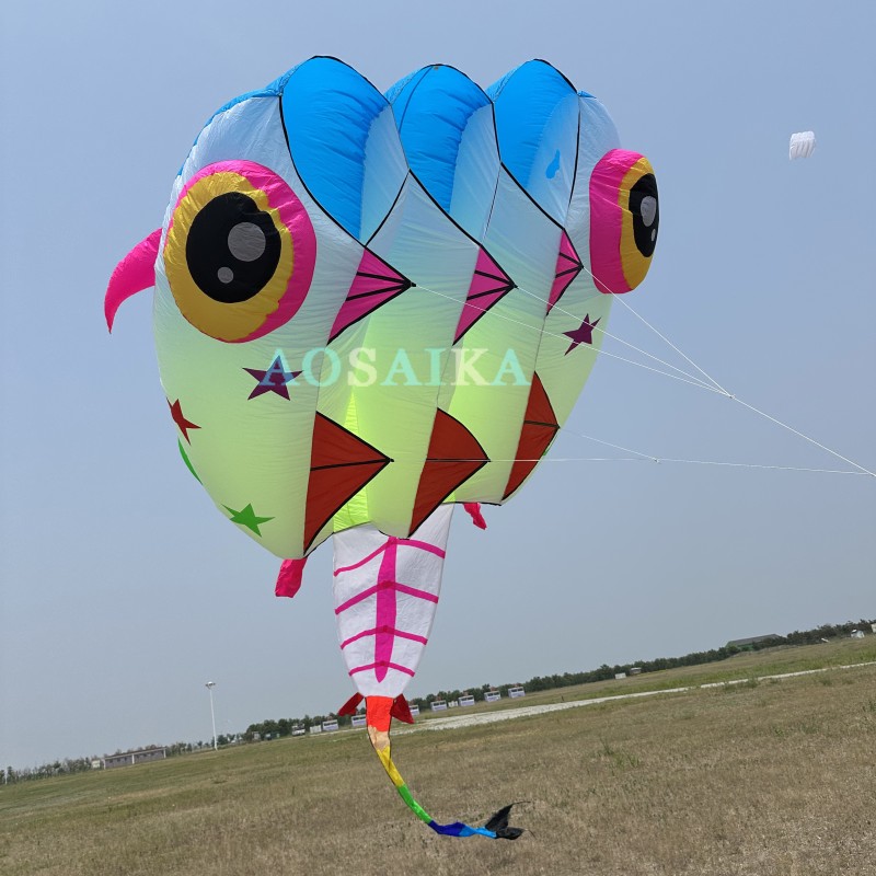 13sqm LED Tadpole Kite 40d Nylon Ripstop For Adults High Quality Colorful Animal Show Kites 